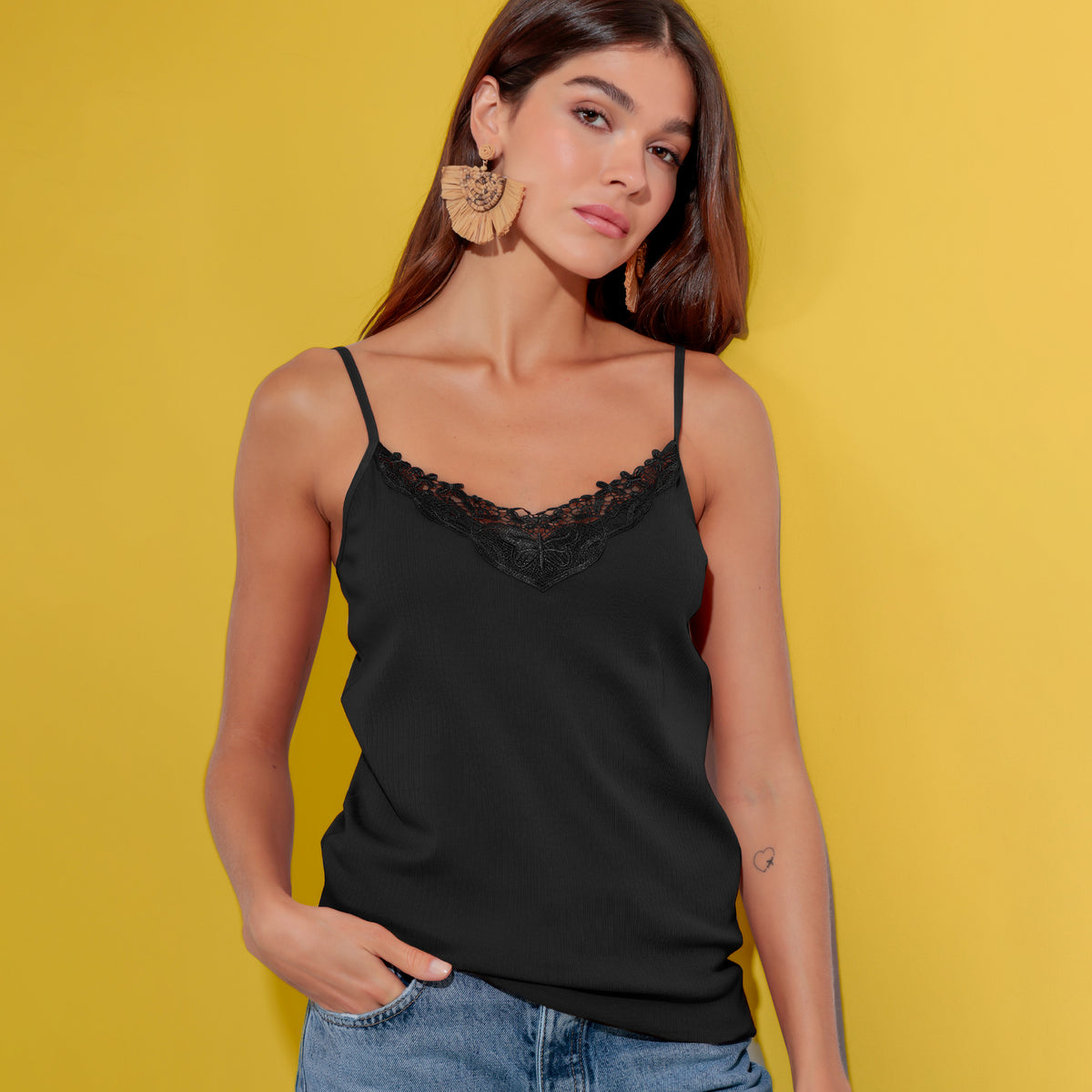 Canotta donna Top a costine in cotone elasticizzato Admas 43634
