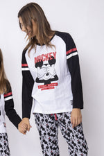 Pigiama donna Disney 54346 caldo cotone bianco con stampa