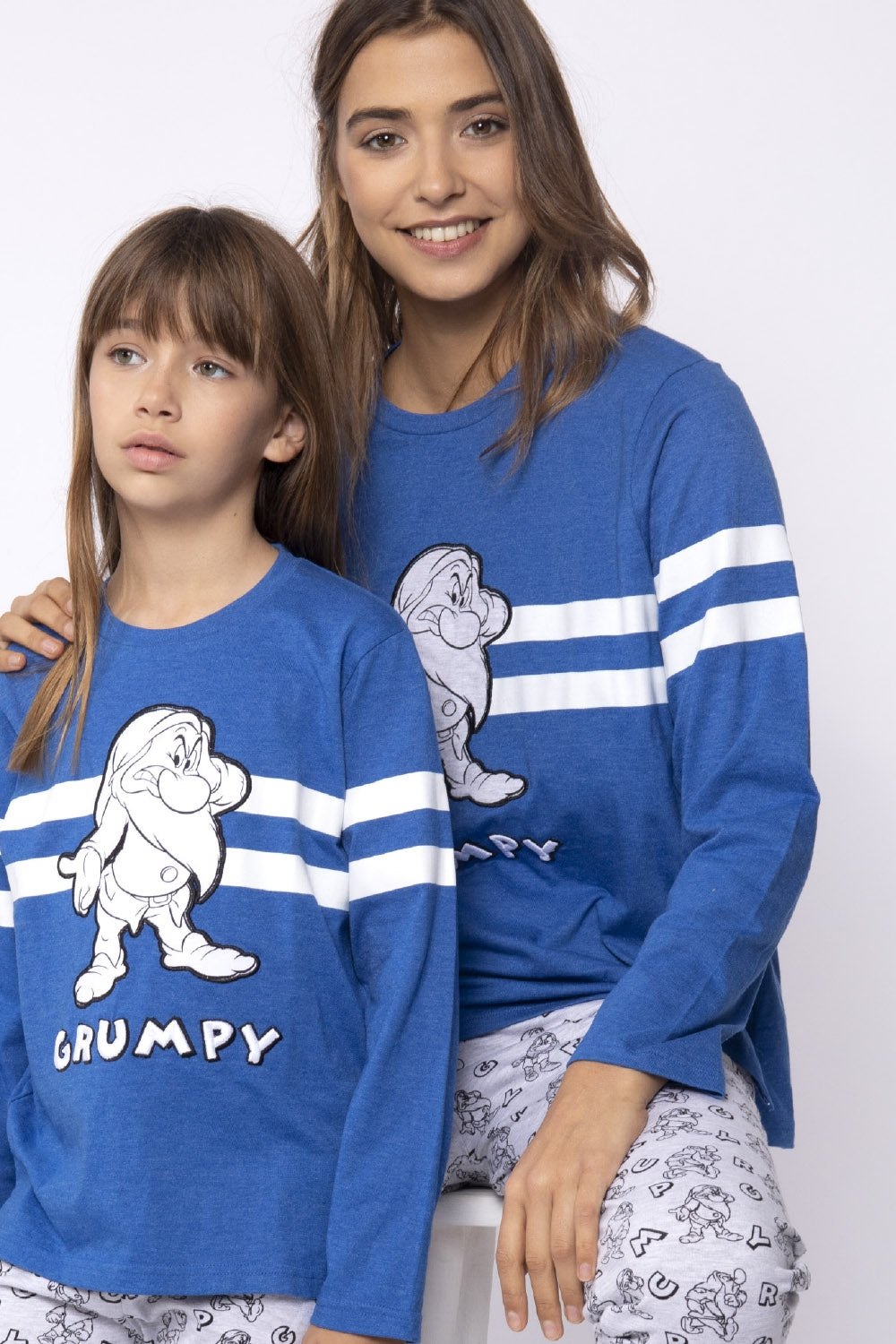 Pigiama donna Disney 54353 azzurro stampa caldo cotone