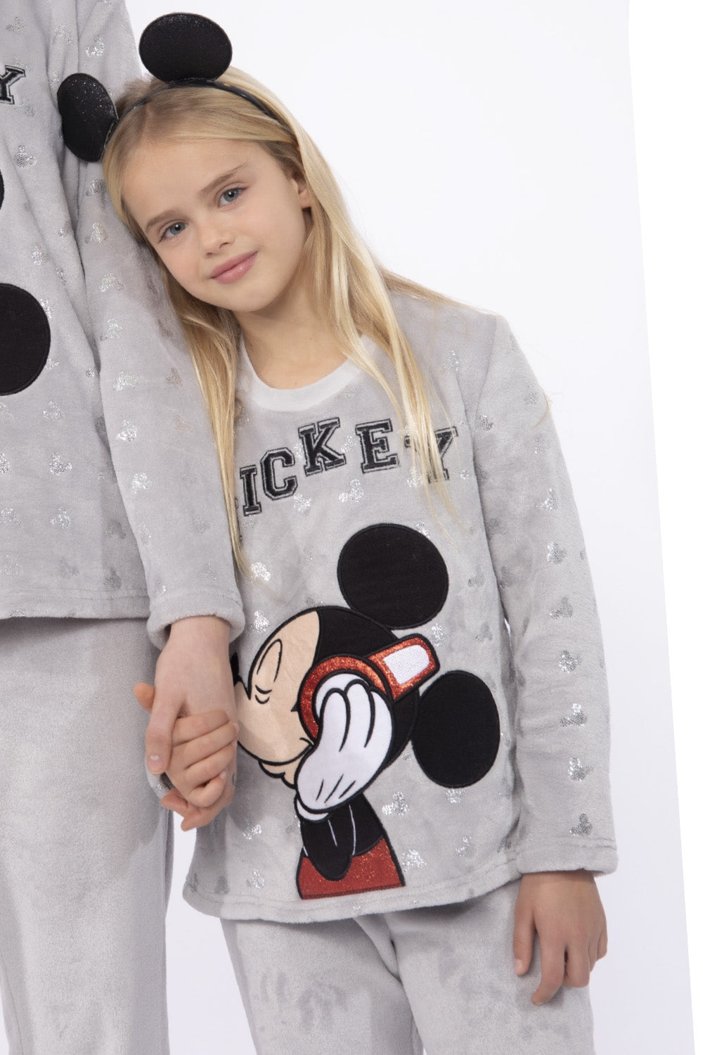 Pigiama bimba Disney 54382 grigio in caldo pile coral topolino