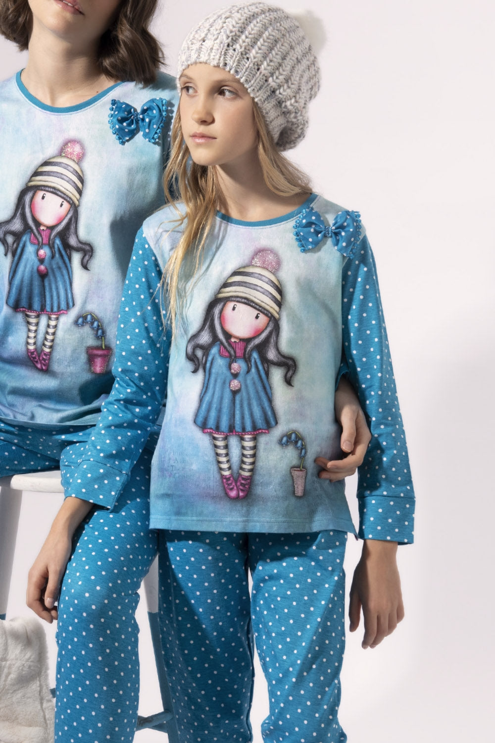 Pigiama bimba Santoro Gorjuss 54497 caldo cotone pois