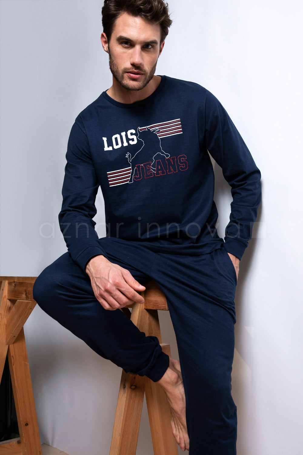 Pigiama uomo Lois 54505 invernale stile tuta