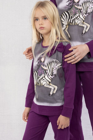 Pigiama bambina Santoro Gorjuss 54659 viola caldo cotone