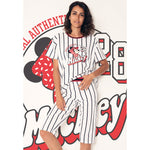 Pigiama donna corto Disney 55084 mezza manica bianco