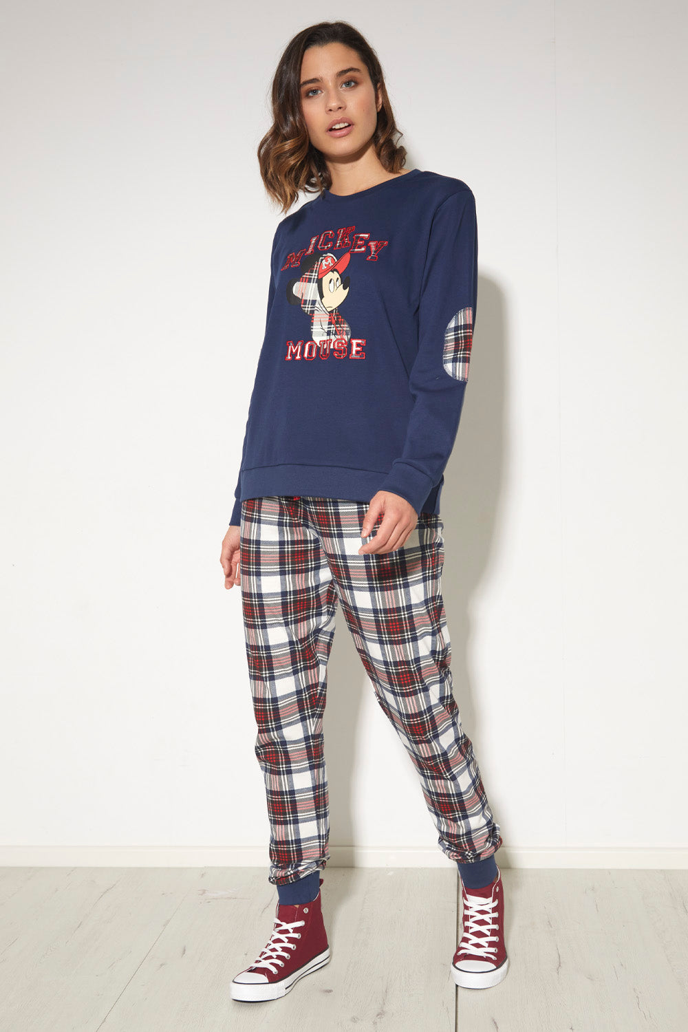Pigiama donna Disney 55087 caldo cotone blu