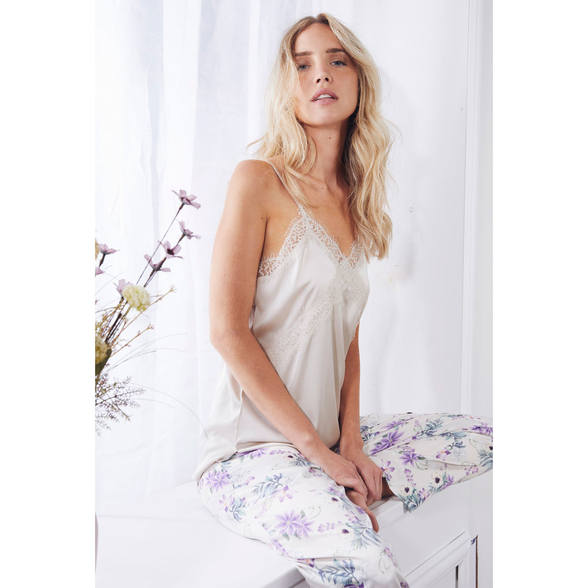 Pigiama donna Admas 55113 lungo stampato