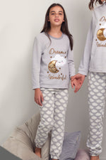 Pigiama bambina micropile grigio nuvola luna Admas 55211