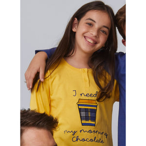 Pigiama bimba bambina caldo cotone Admas 55213 giallo