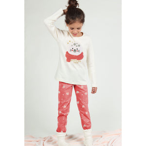 Pigiama bimba caldo cotone foca crema corallo Admas 55214