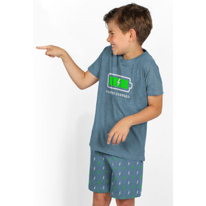 Pigiama bambino corto Admas 55273 azzurro