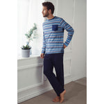 Pigiama uomo lungo Admas 55293 fasciato cotone