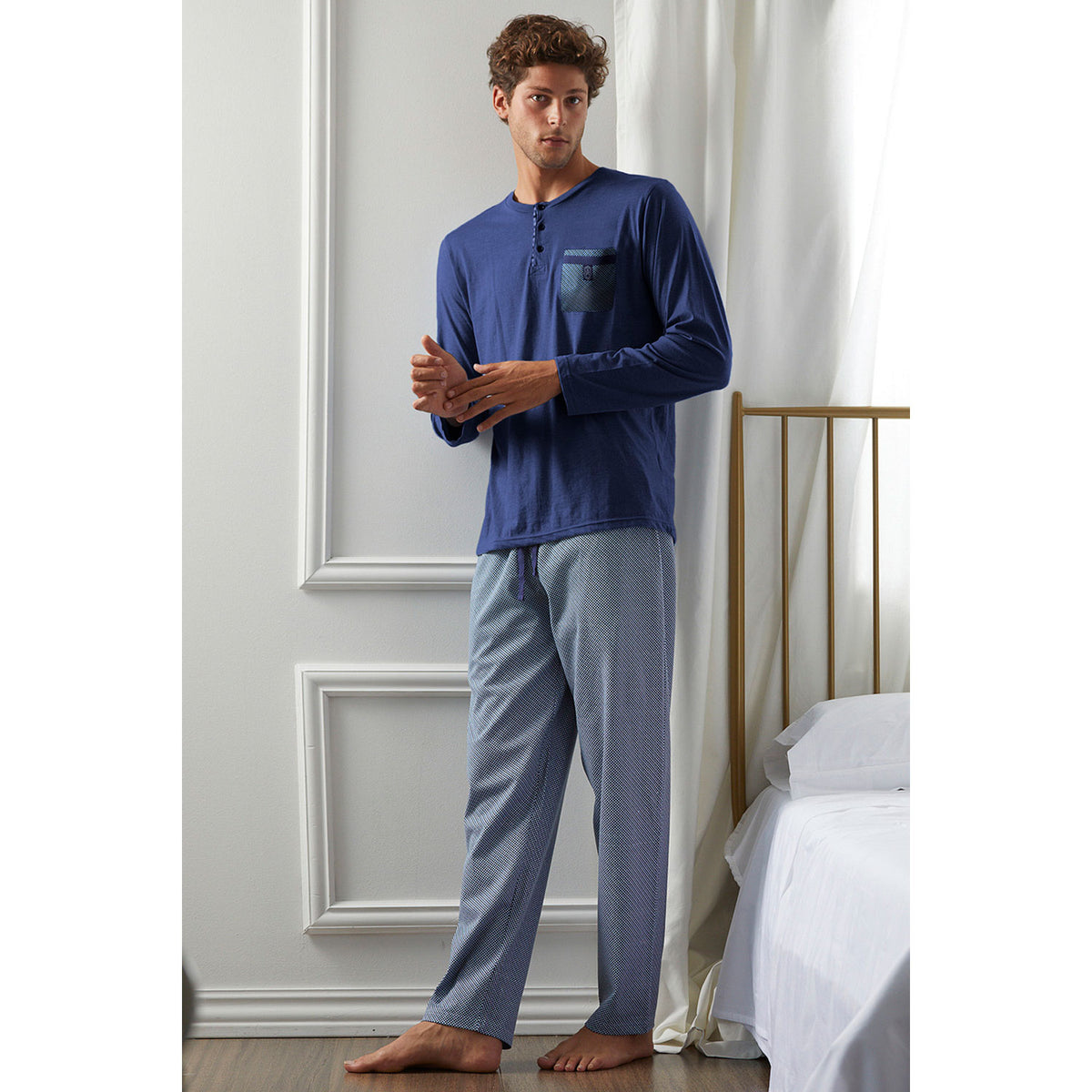 Pigiama uomo Admas 55315 punto milano blu