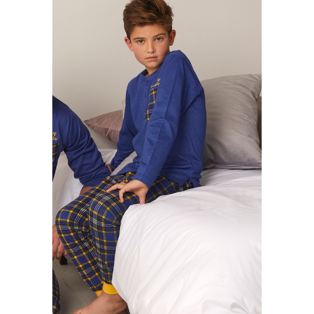 Pigiama bimbo Admas 55343 blu lungo caldo cotone