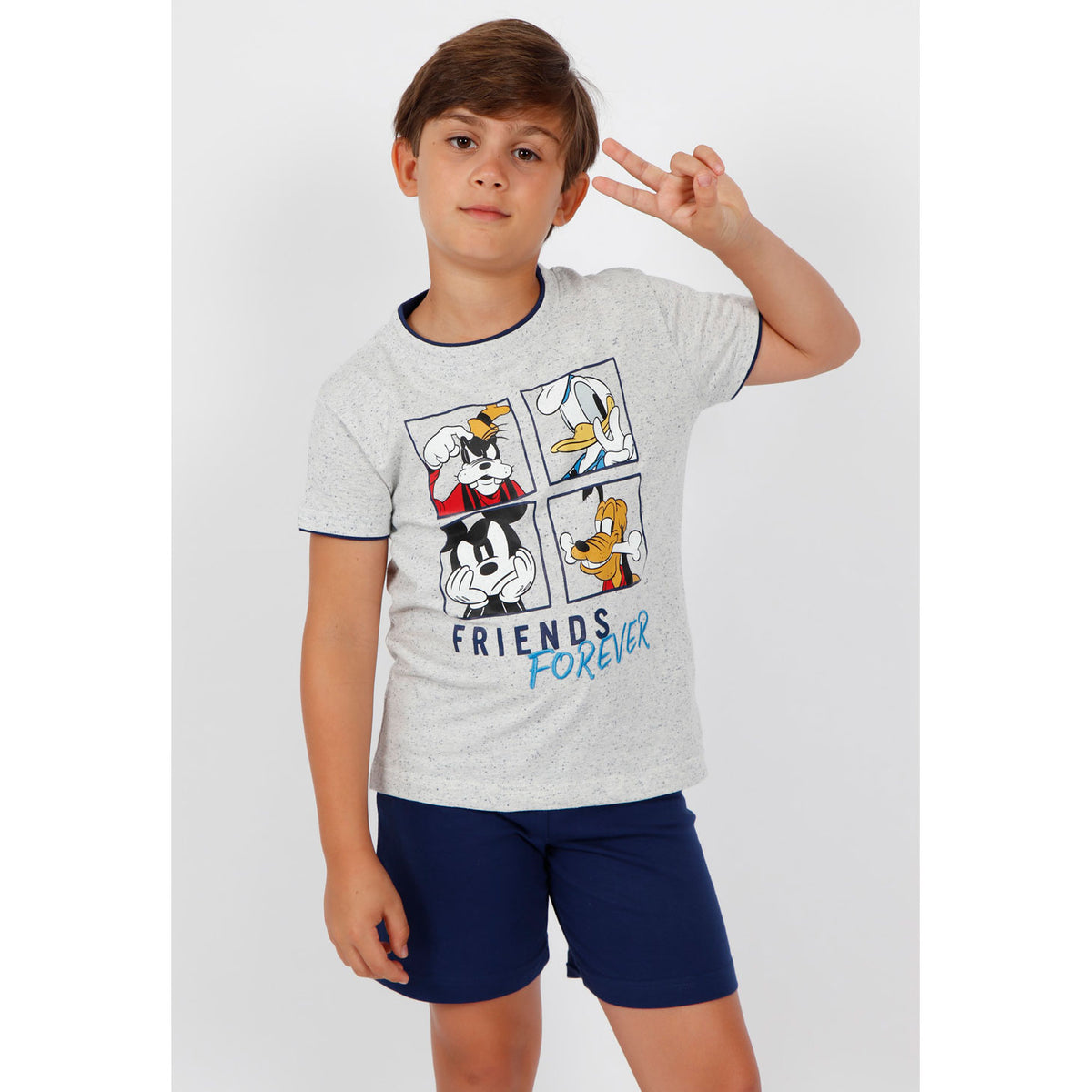 Pigiama bambino corto Disney 55483 stampato azzurro