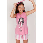 Pigiama bambina corto Santoro Gorjuss 55579 rosa