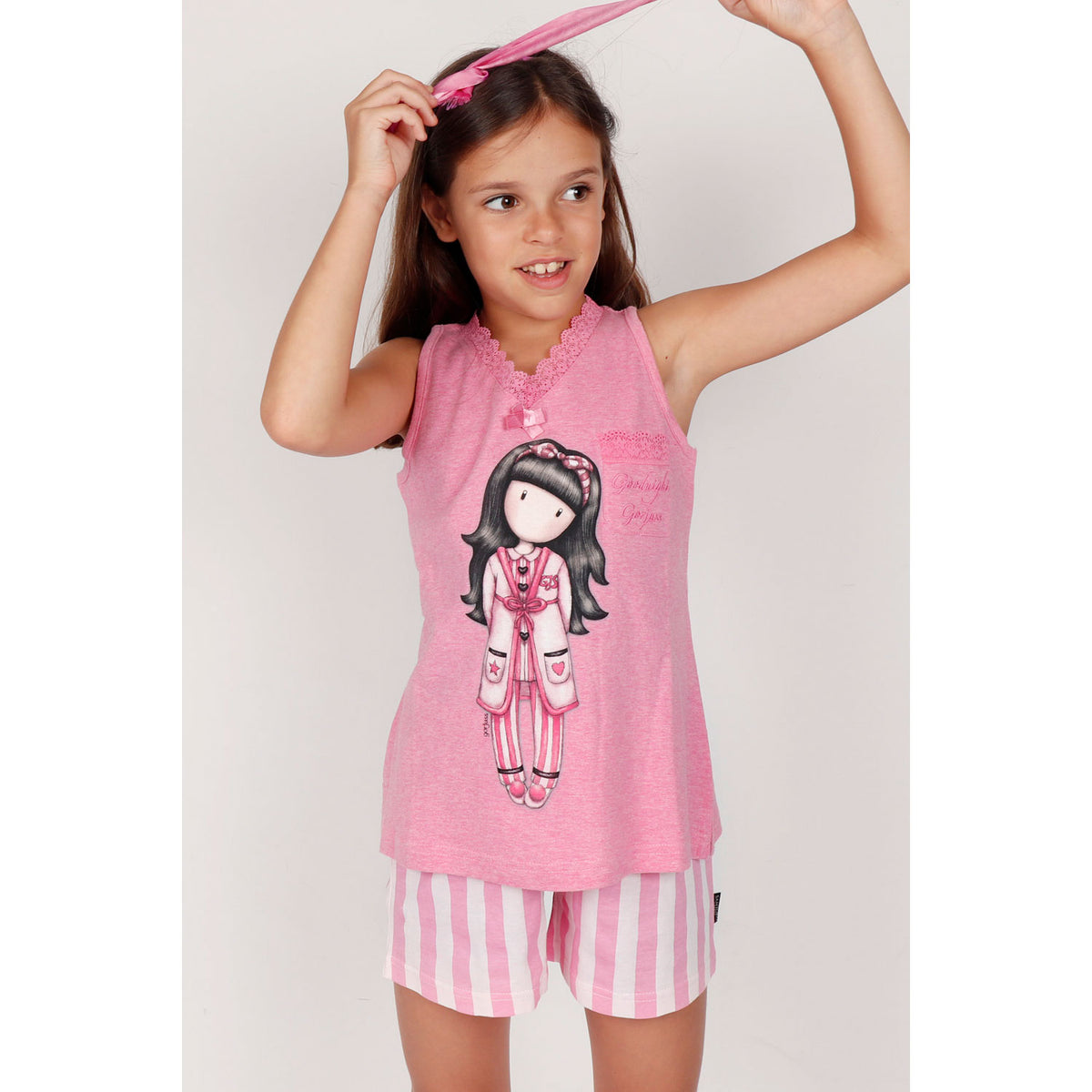 Pigiama bambina corto Santoro Gorjuss 55579 rosa