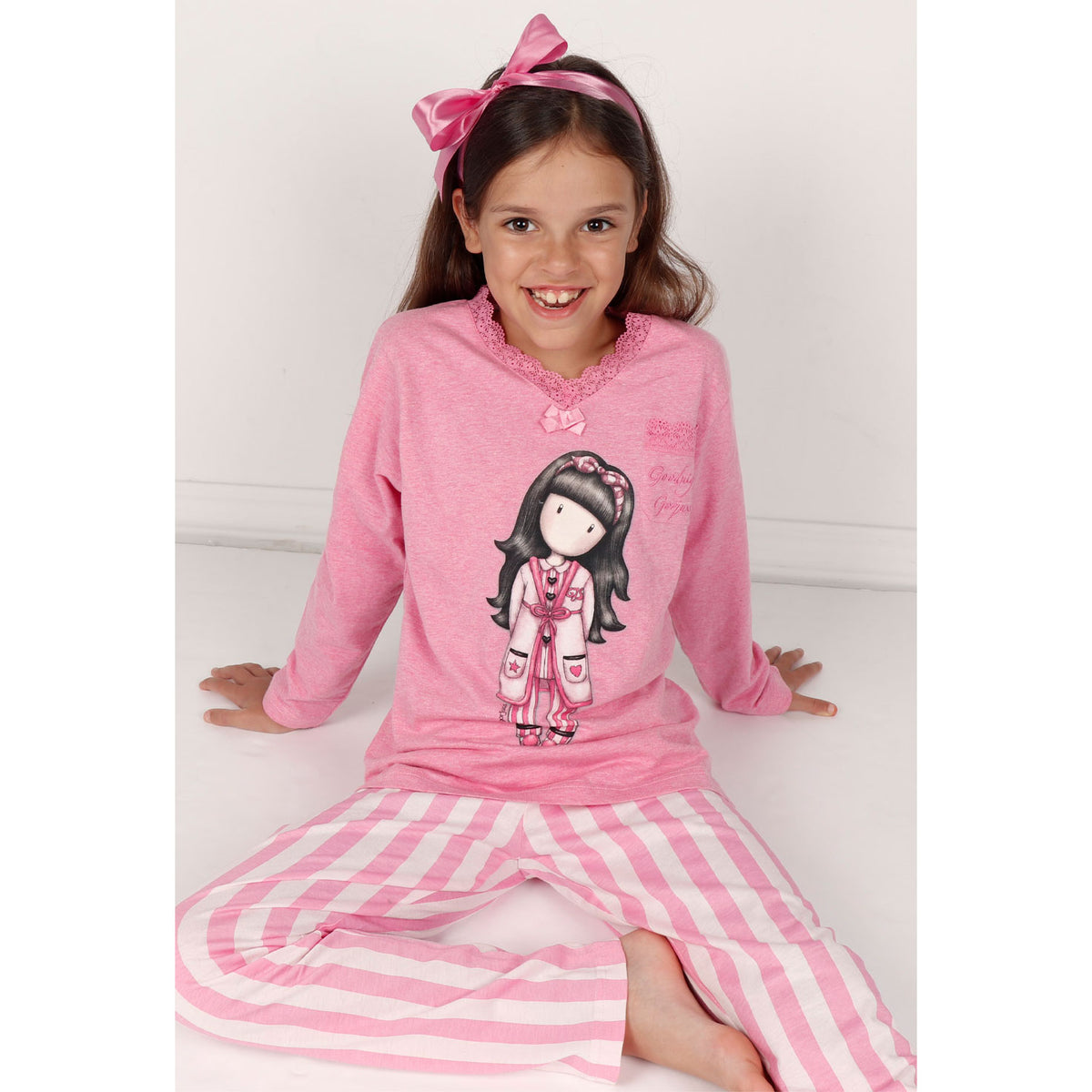 Pigiama bambina lungo Santoro Gorjuss 55580 rosa