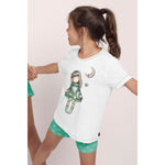 Pigiama corto bambina Santoro Gorjuss 55583 bianco