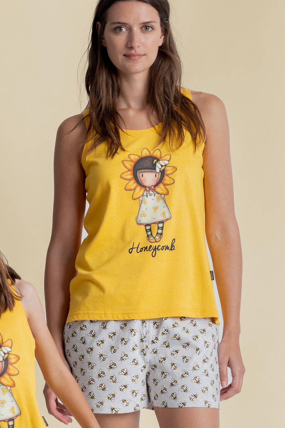 Pigiama donna Santoro Gorjuss 55618 cotone giallo ape