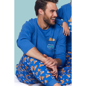 Pigiama uomo caldo cotone Mr. Wonderful 55713 con orso