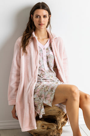 Giacca camera donna Admas 57414 aperta pile coral