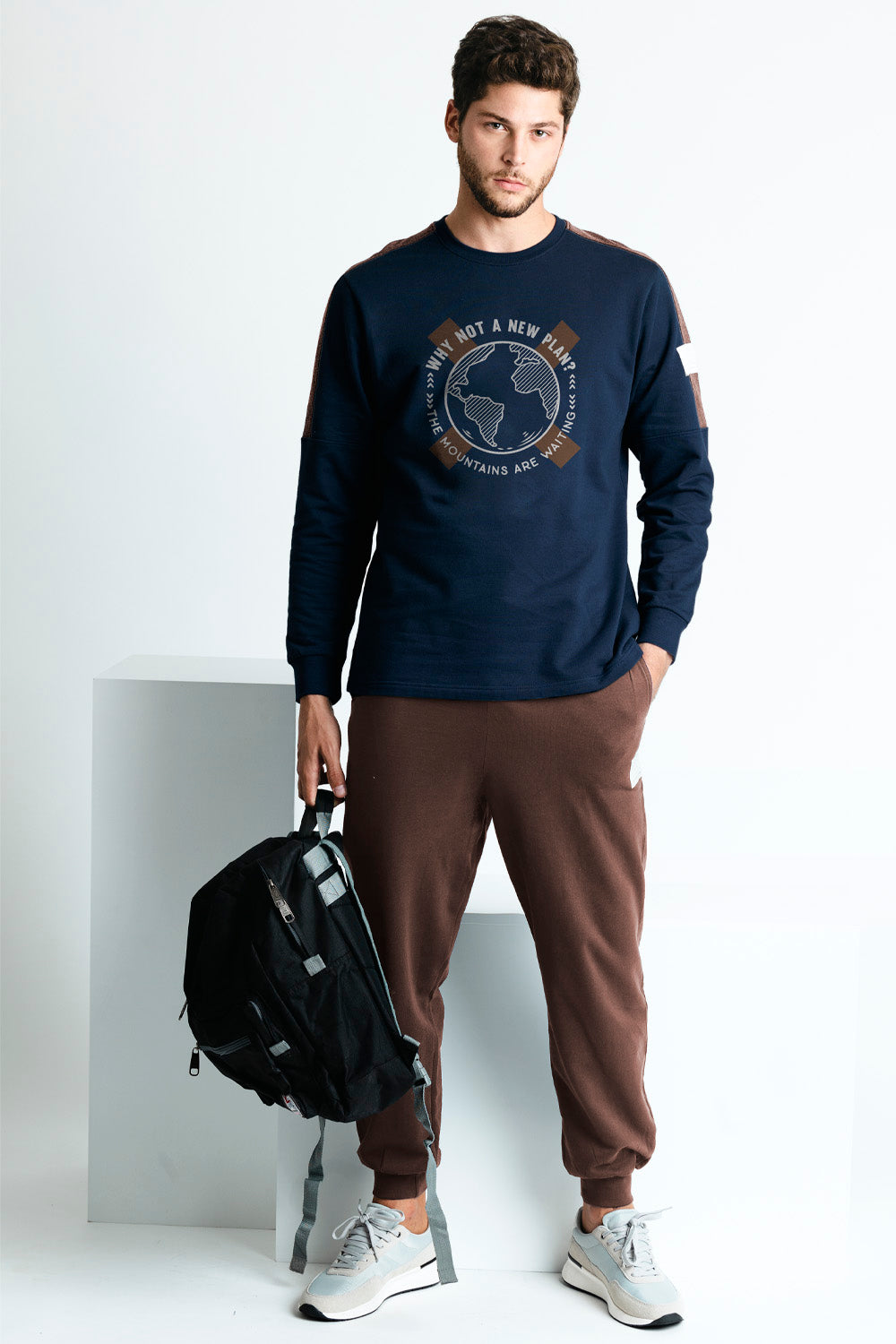 Pigiama sportivo uomo in cotone felpato New Plan Admas 60458