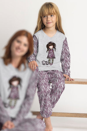 Pigiama bambina Santoro Gorjuss 60843 caldo cotone grigio