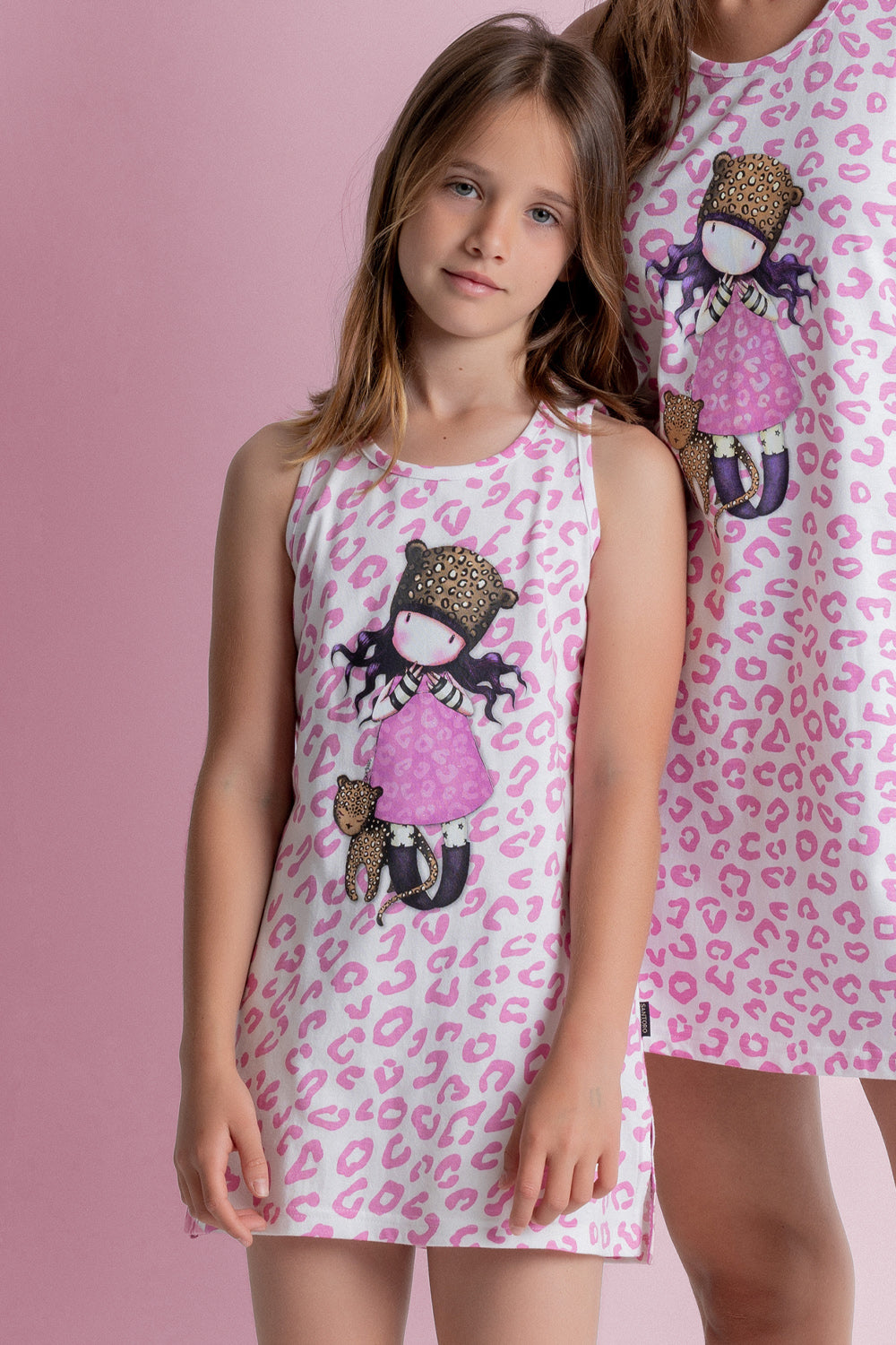 Abitino bambina Santoro Gorjuss 61105 maculato rosa cotone