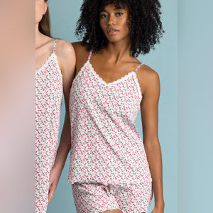 Pigiama donna top bretelline + pantaloncino fiori Admas 62095