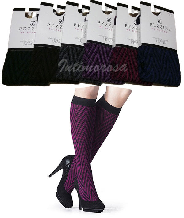 Calze lunghe gambaletto donna Pezzini a fantasia- 6 paia