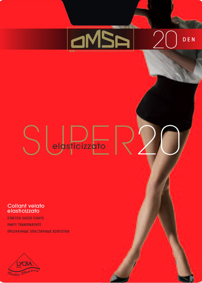 Collant velato Omsa Super 20 den elasticizzato lycra 5 paia