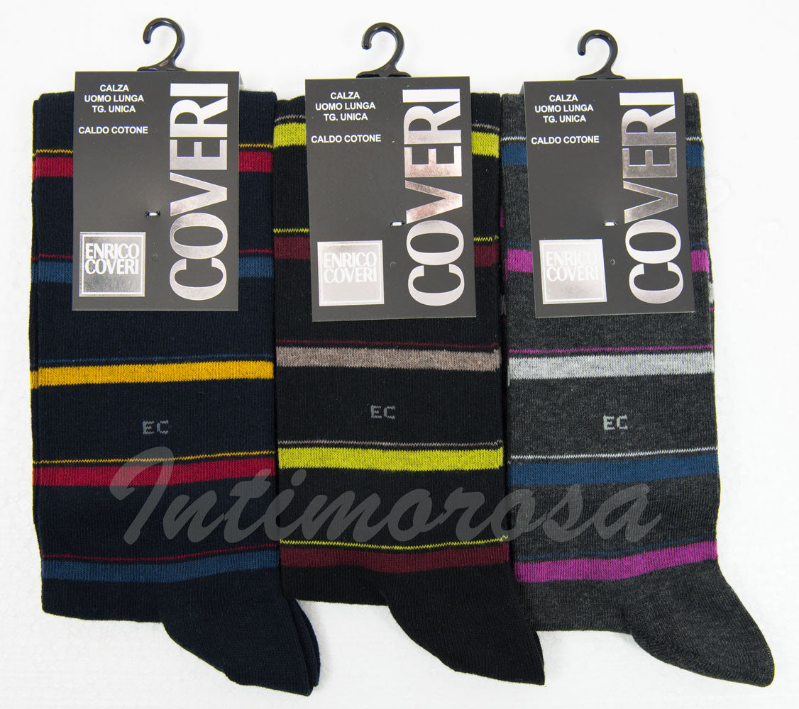 Calze uomo lunghe Enrico Coveri caldo cotone 3 paia