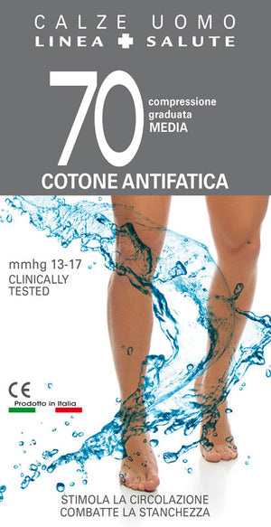 Calze uomo compressione graduata Cabifi cotone 70 den