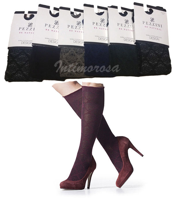 Calze lunghe gambaletto donna Pezzini fantasia jacquard- 6 paia