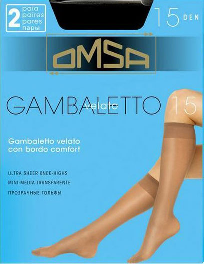 Gambaletto velato Omsa 15 den bordino soft 20 paia