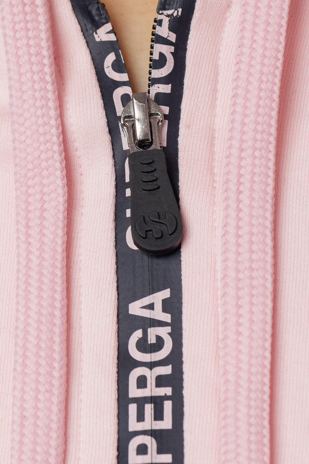 Tuta donna cotone Superga full zip SWS23207 rosa grigio sport tempo libero