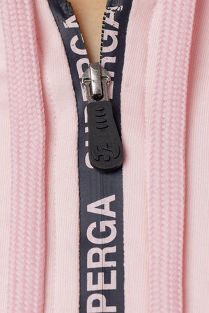Tuta donna cotone Superga full zip SWS23207 rosa grigio sport tempo libero