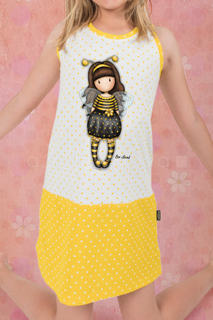 Camicia da notte bambina Santoro 51378 abitino cotone giallo