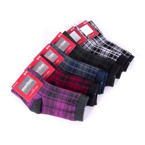 Calze donna caldo cotone Meritex 3492 scozzesi 6 paia