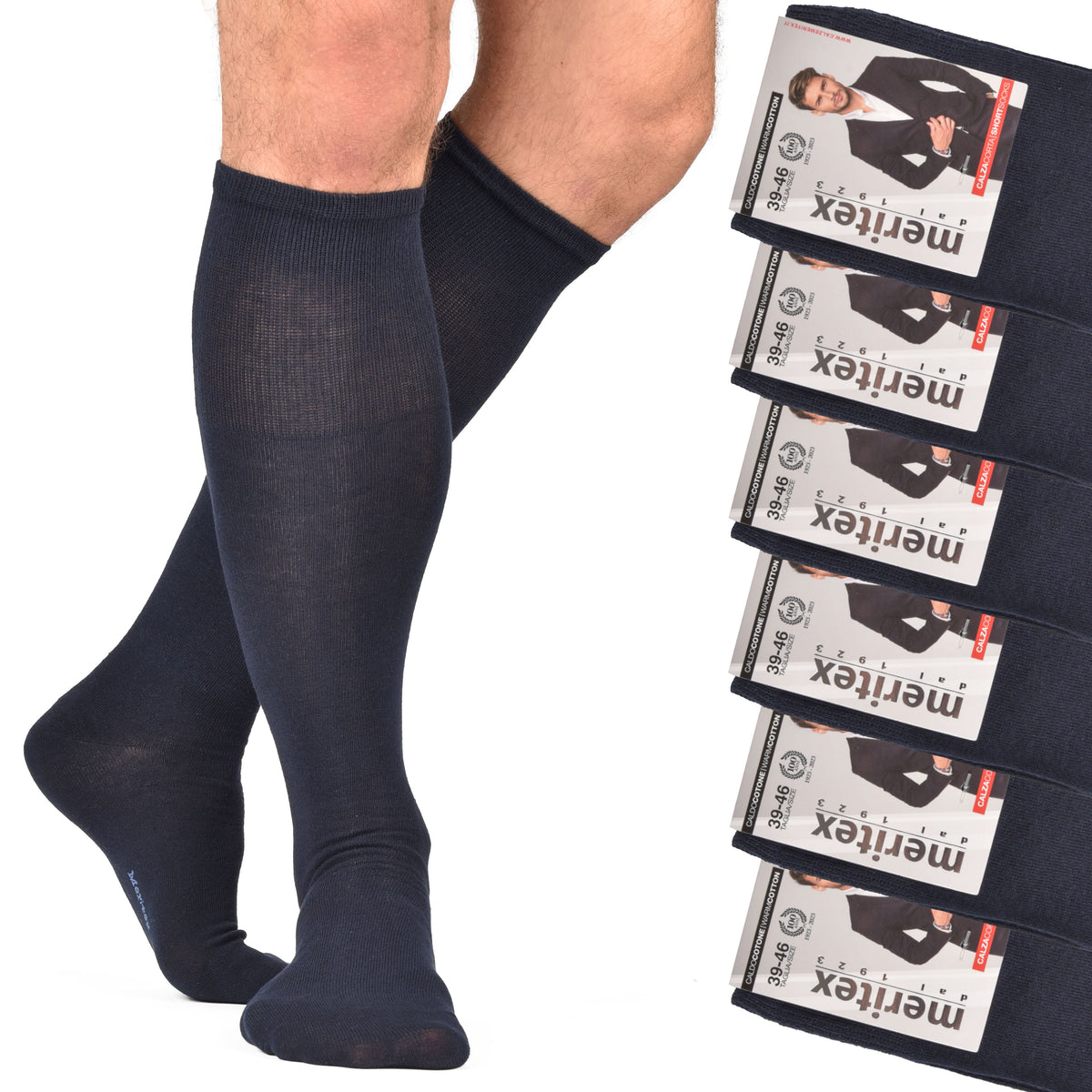 Calze uomo invernali Meritex 120 caldo cotone 6 paia