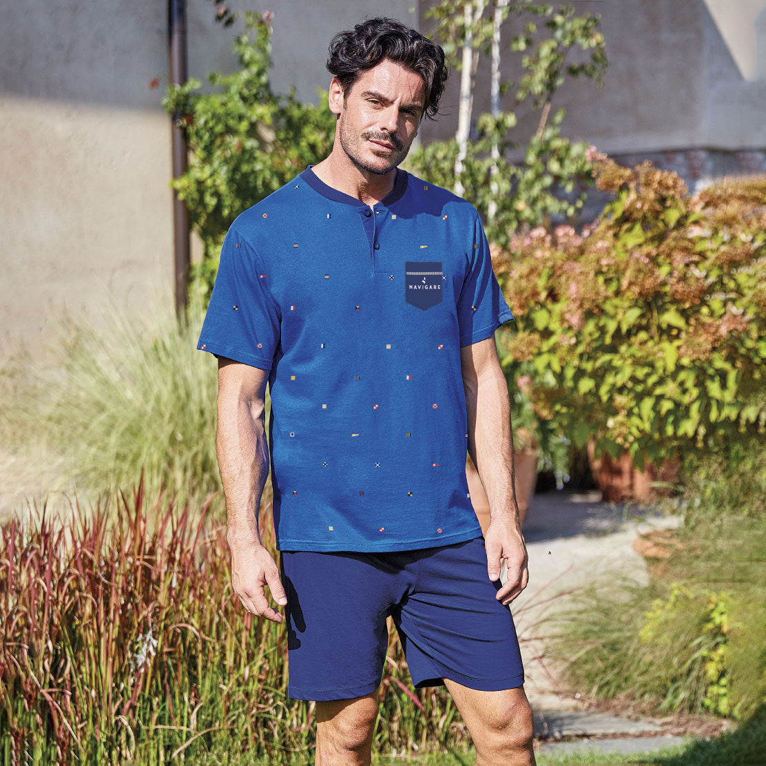 Pigiama uomo cotone Navigare 3 PEZZI estivo B2141639T