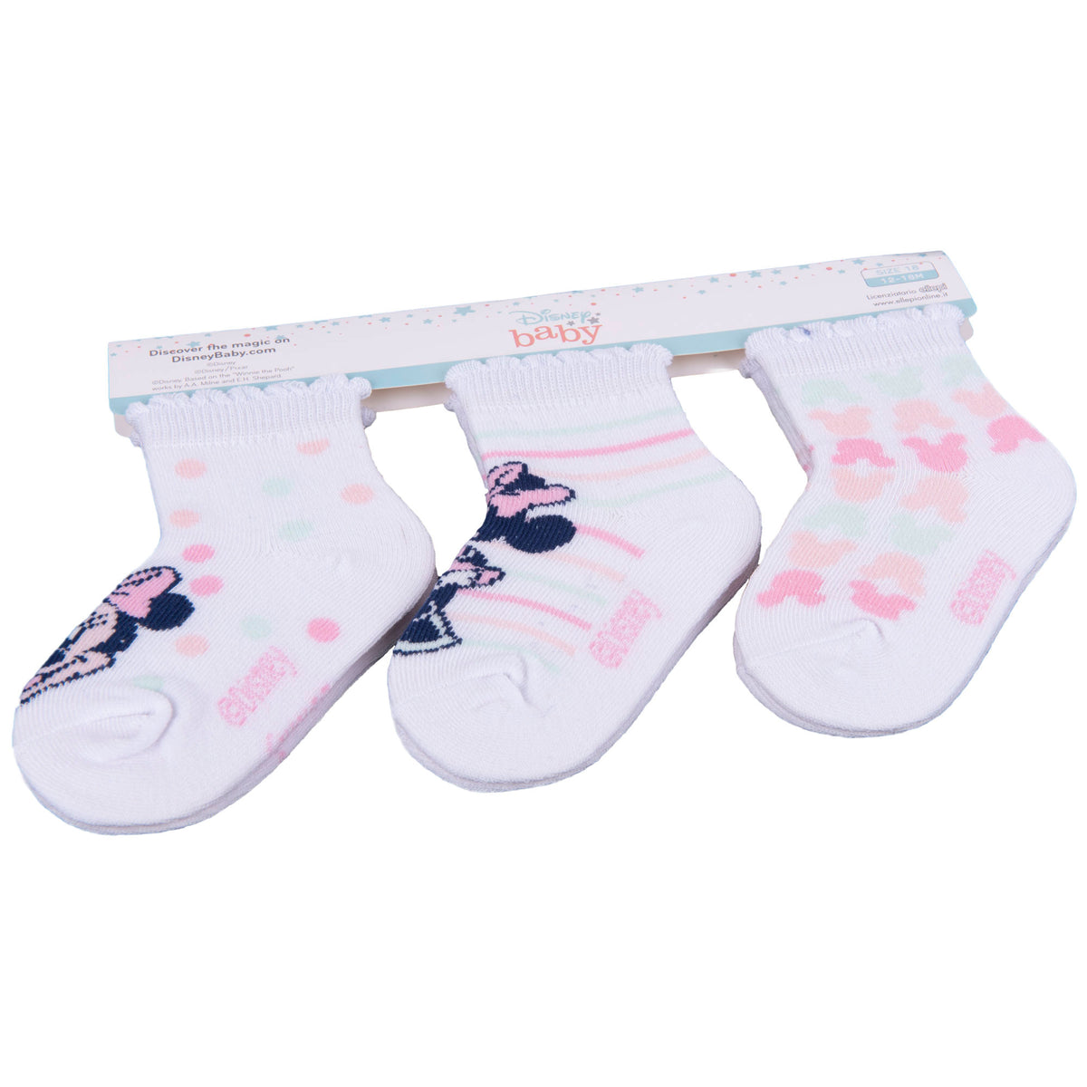 Calzini neonata Disney 1543 Minnie 3pz. Bianco