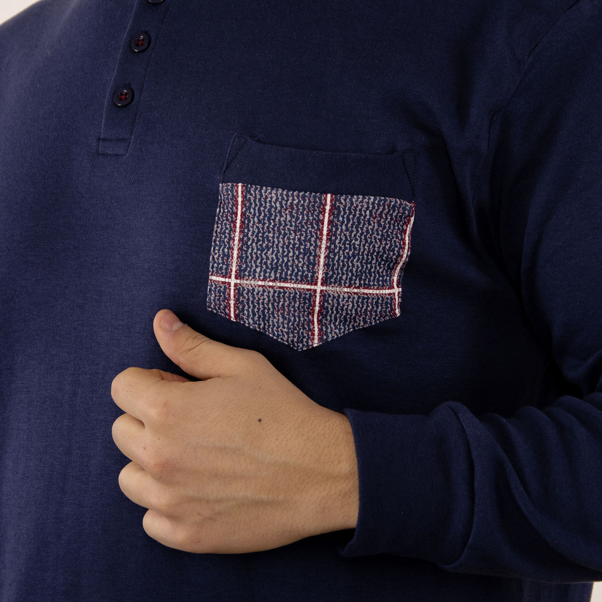 Pigiama uomo invernale Cippi 1583 navy quadri caldo cotone