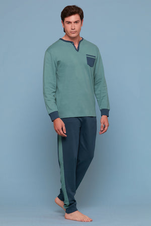 Pigiama uomo invernale Cippi 1606 caldo cotone verde