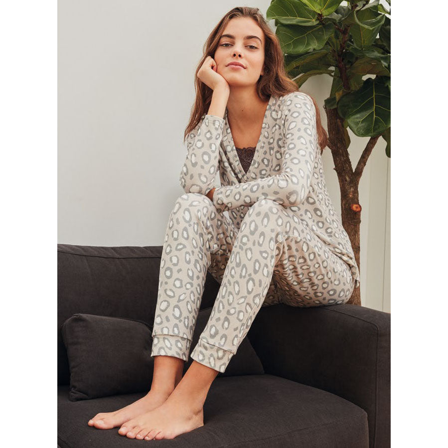 Pigiama donna in maglia maculato Gisela 3/1814 caldo cotone