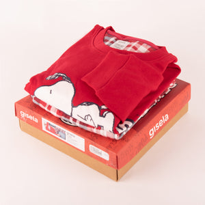 Pigiama uomo caldo cotone rosso Snoopy Peanuts Gisela 2/1855