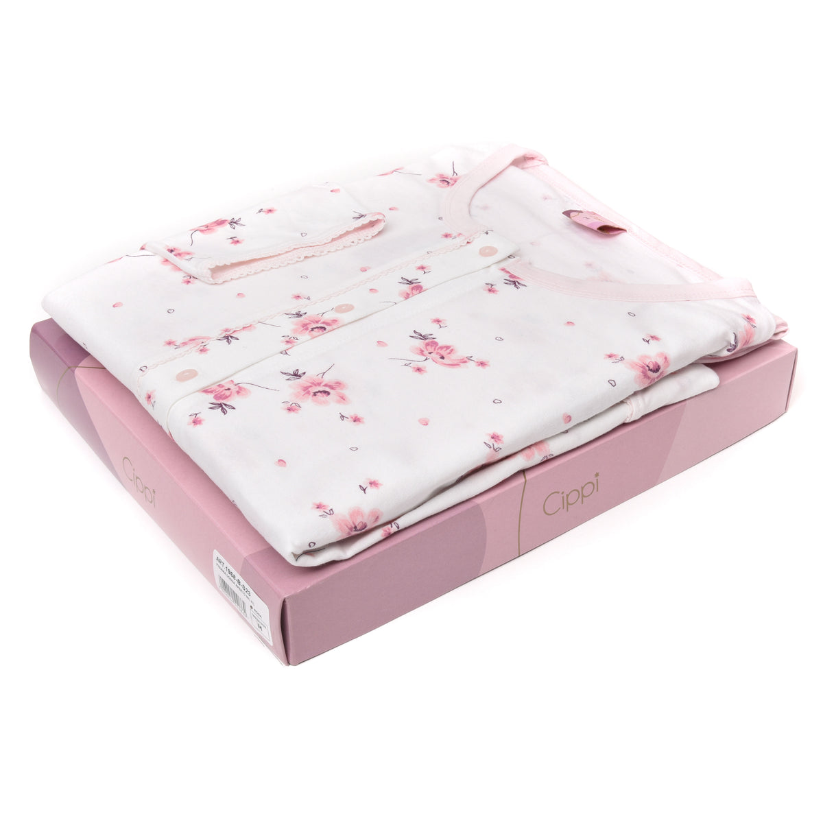 Pigiama donna cotone 100% Cippi 1968-B-S23 rosa panna con fiori