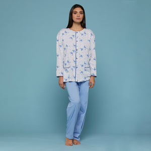 Pigiama donna cotone Cippi 1968-B-S23 pervinca grigio melange