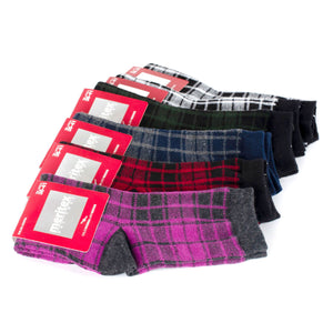 Calze donna caldo cotone Meritex 3492 scozzesi 6 paia