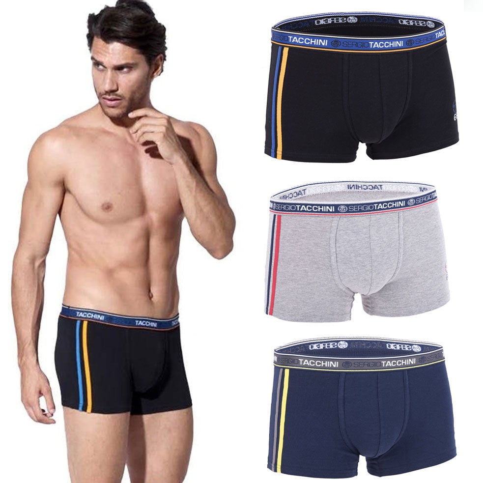 Boxer uomo Sergio Tacchini 20032 cotone elasticizzato 3 pezzi